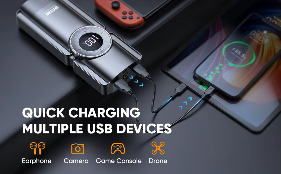ProToolMode (Future) 4 In 1 Jump Starter 150PSI Pump Air Compressor 20000mAh Power Bank 2500A Starting Device 15V Digital Tire Inflator